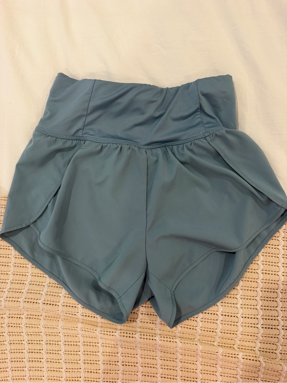 Love Tree High-Waist Athletic Shorts in Slate Teal